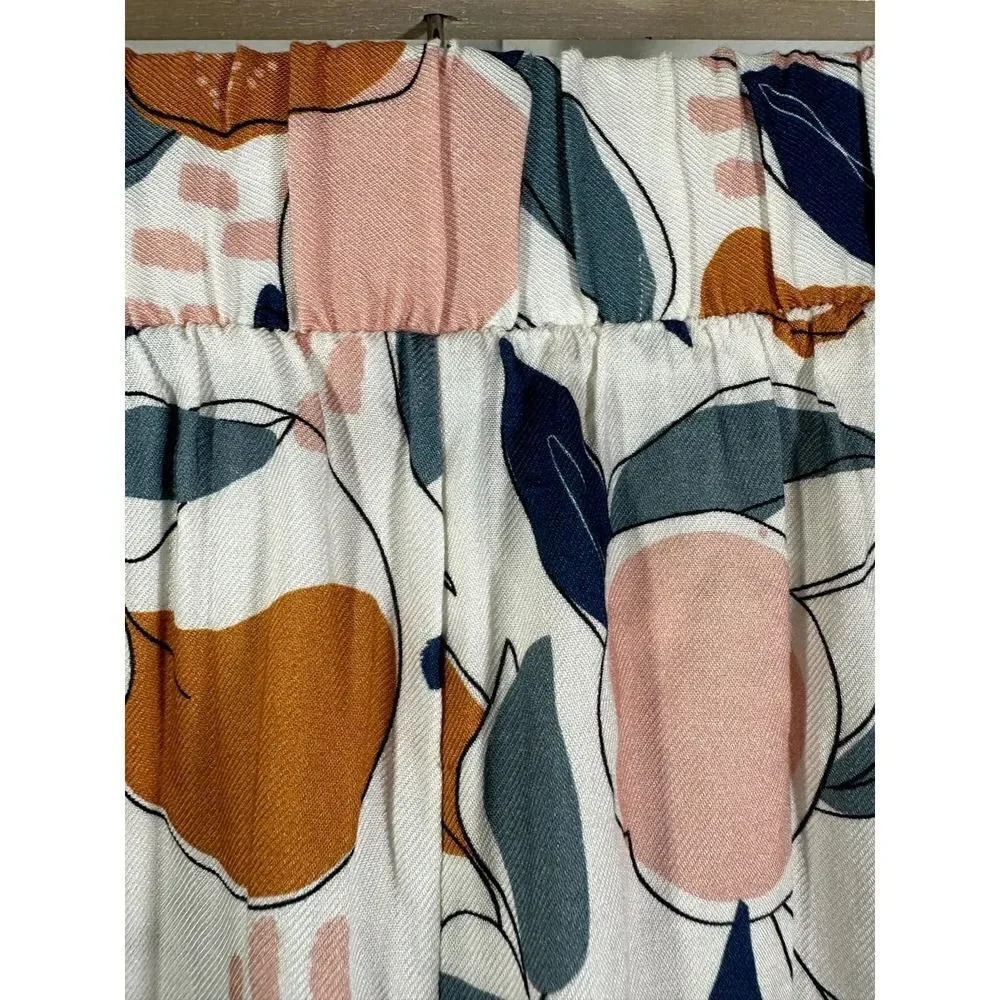 SOMA Women's Telltale Orange Peach Leaf Print High Waist Shorts White Medium